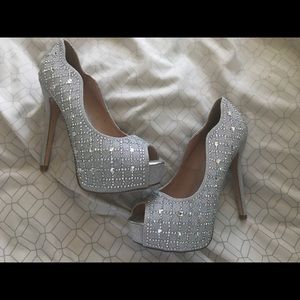Sparkly Silver Heels